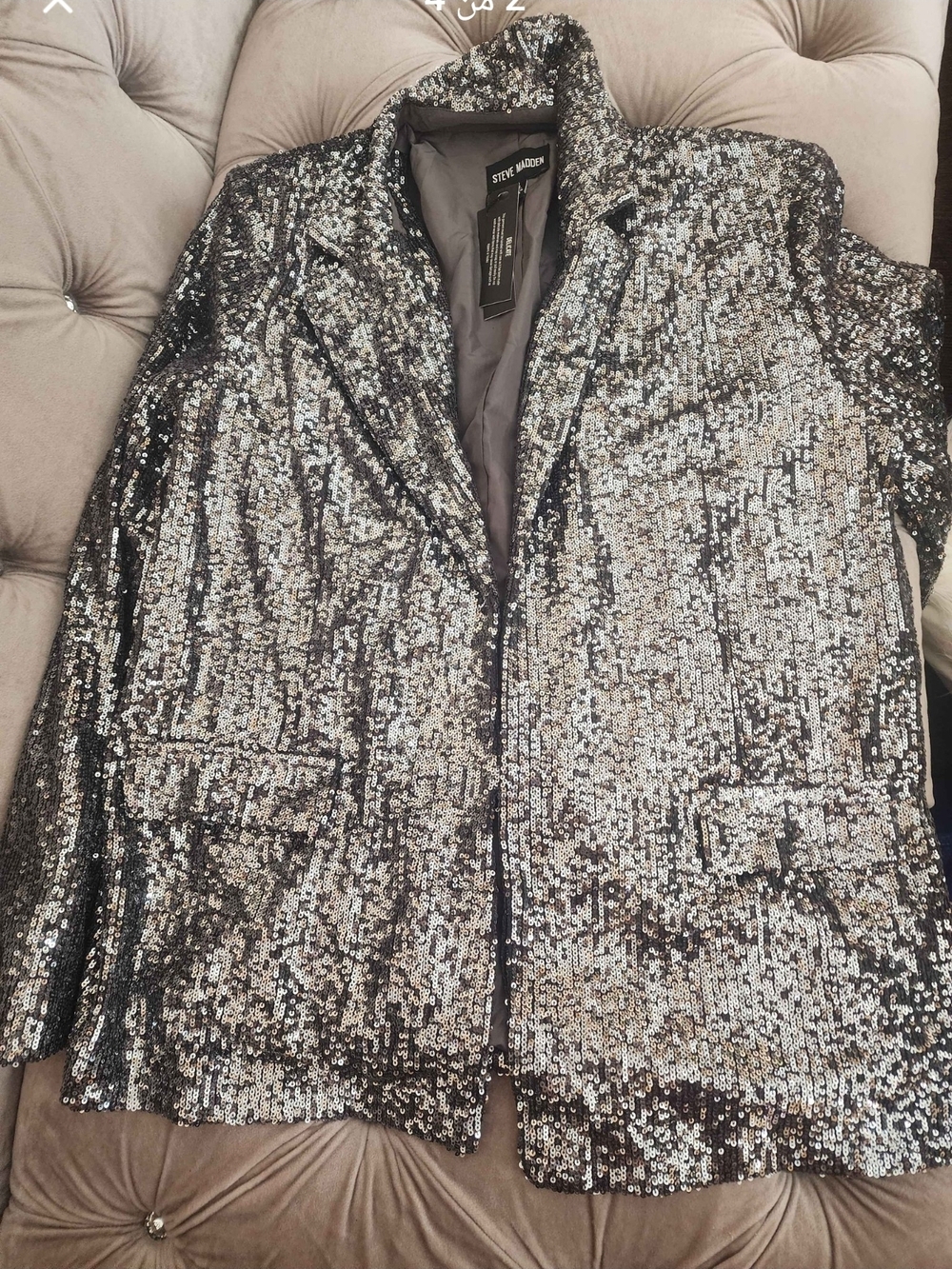 Steve Madden Silver Sequin Blazer